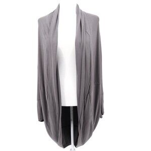 Garnet‎ Hill Cardigan Womens M Gray Minimalist Casual Relaxed Simple Neutral Mod